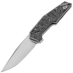 Нож WE Knife OAO satin сталь 20CV рукоять Gray Ti/Aluminum Foil CF (WE23001-1)