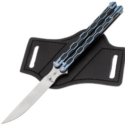 Нож-бабочка Reptilian Плазма-05BB сталь S35VN рукоять титан Black/Blue