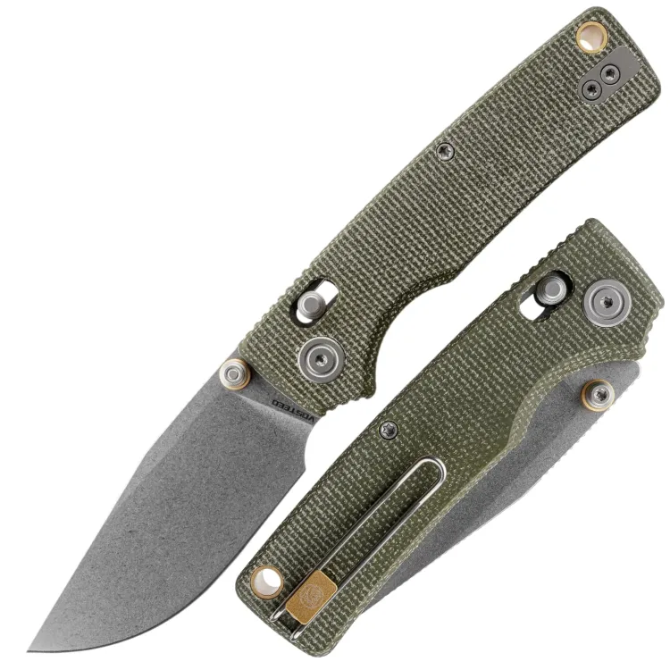Нож Vosteed Porcupine ModSwap stonewash сталь 154CM рукоять Green Micarta