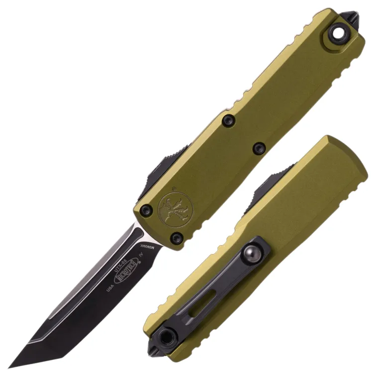 Нож Microtech UTX-85 Gen IV T/E black сталь M390MK рукоять OD Green Aluminum (12334-1OD)