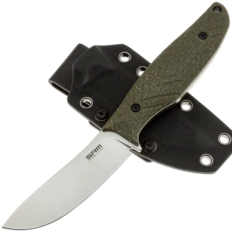 Нож SRM Fossa beadblast сталь 14C28N рукоять Linen Green Micarta (605T-MP)