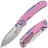 Нож Maxace Toucan cталь 10Cr15CoMoV рукоять Pink G10/Blue aluminium (OM05-2-C)
