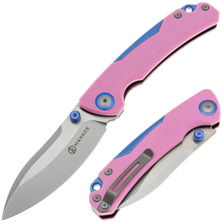 Нож Maxace Toucan cталь 10Cr15CoMoV рукоять Pink G10/Blue aluminium (OM05-2-C)