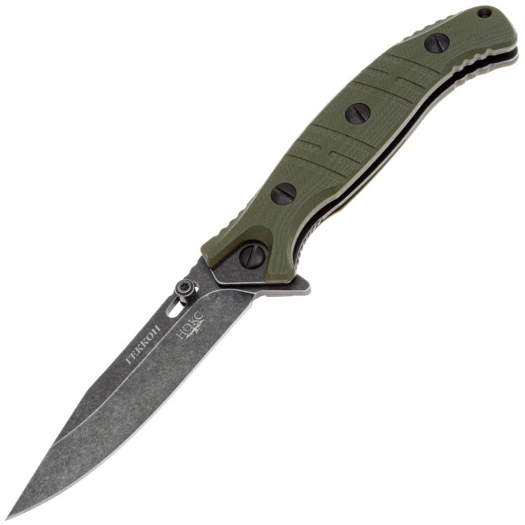 Нож НОКС Геккон Blackwash сталь AUS8 рукоять Olive G10 (340-580406)