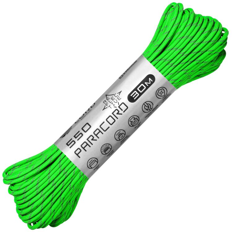 Паракорд CORD 550 световозвращающий Lime 30м