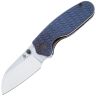 Нож Kizer Towser S satin сталь 154CM рукоять Blue Richlite