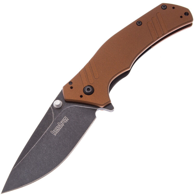 Нож Kershaw Knockout Blackwash сталь M390 рукоять Earth Brown Aluminium (1870EBBW)