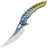 Нож Rike Knife Alien 4 сталь Damasteel рукоять Blue/Gold Ti
