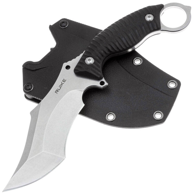 Нож Ruike F181-B stonewash сталь 14C28N рукоять Black G10