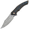 Нож WE Knife Orpheus сталь Hakkapella Damasteel рукоять Bronze/Black Ti/Arctic Storm FatCarbon