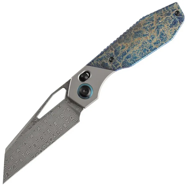 Нож Kansept QTRO сталь Damascus рукоять Gray/Lightning Strike Titanium
