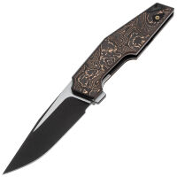Нож We Knife OAO satin/blackwash сталь 20CV рукоять Black Ti/Copper Foil CF (WE23001-2)