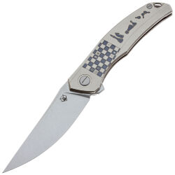 Нож Shirogorov MRC Quantum Chess сталь Cromax PM рукоять White Titanium