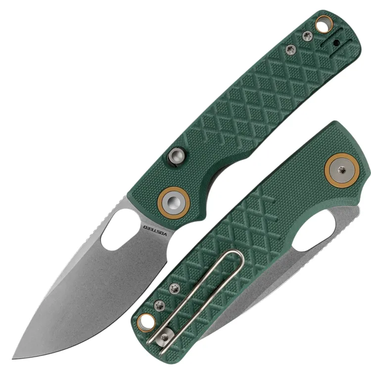 Нож Vosteed Porcupine stonewash сталь 14C28N рукоять Green G10