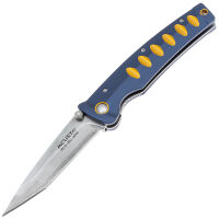 Нож Mcusta Katana Tanto сталь VG-10 San-Mai рукоять Blue/Yellow Aluminium (MC-0042C)