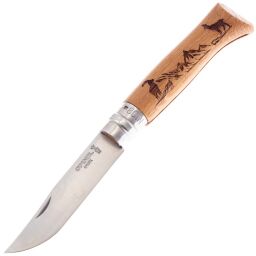 Нож Opinel №8 Animalia 2019 Серна сталь 12C27 рукоять дуб (002336)