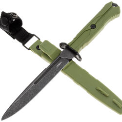 Нож Mr.Blade Leshiy blackwash сталь AUS-8 рукоять OD Green Elastron