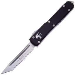 Нож Microtech Ultratech T/E Serrated Stonewash сталь M390 рукоять Black Aluminium (123-12)