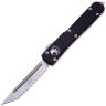 Нож Microtech Ultratech T/E Serrated Stonewash сталь M390 рукоять Black Aluminium (123-12)