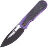 Нож WE Knife Baloo Blackwash сталь CPM-20CV рукоять Purple Ti/Shredded CF (WE21033-3)