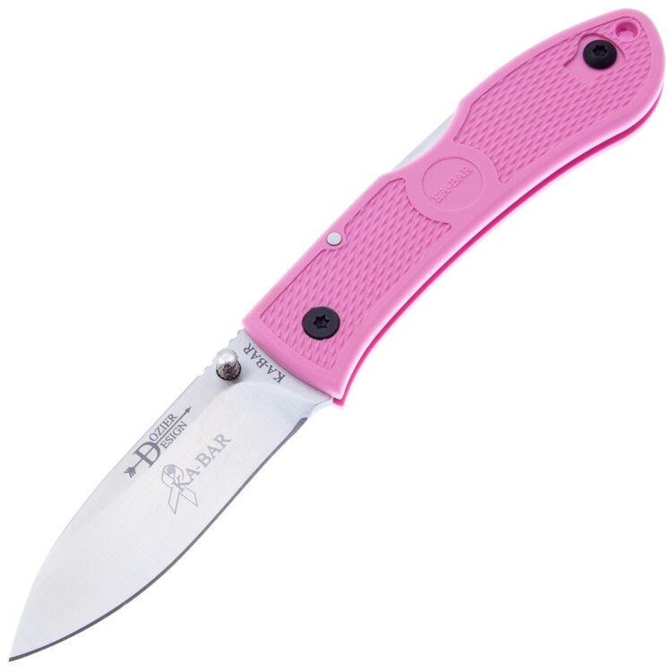 Нож Ka-Bar Dozier Folding Hunter сталь AUS-8 рукоять Pink Zytel (KA4062PK)
