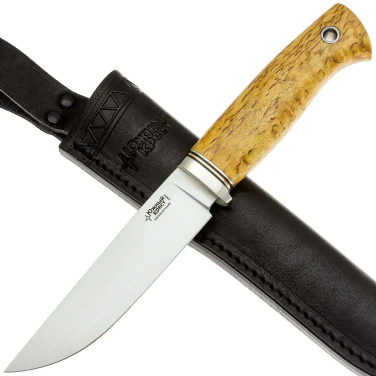 Нож Южный Крест Джек Эксперт сталь Elmax рукоять мельхиор/стаб.карельская береза (170.5303)