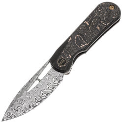 Нож WE Knife Baloo сталь Hakkapella Damasteel рукоять Black Ti/Copper Foil CF (WE21033-DS1)