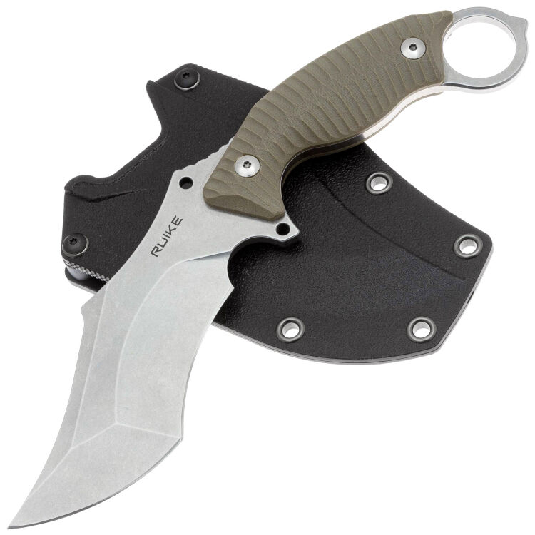 Нож Ruike F181-W stonewash сталь 14C28N рукоять Desert G10