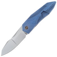Нож We Knife Solid beadblast сталь CPM-20CV рукоять Blue Titanium (WE22028-4)