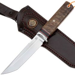 Нож Танто сталь M398 рукоять дамаск/кап клёна(Дедюхин Г.)