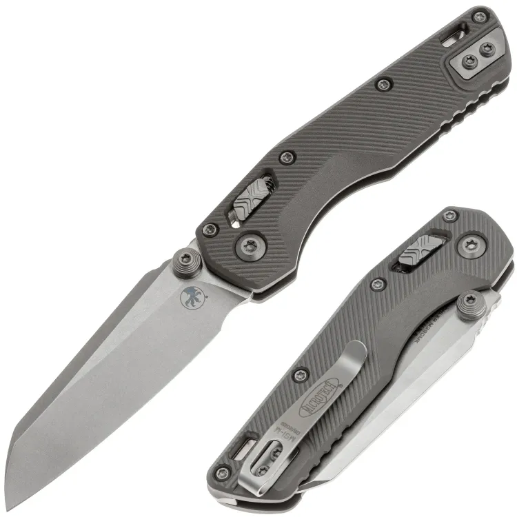 Нож Microtech MSI Mini stonewash сталь M390MK рукоять Natural Clear Fluted Aluminium