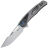 Нож Reate GTR satin сталь M390 рукоять beadblast Titanium/Zirconium/Blue clip