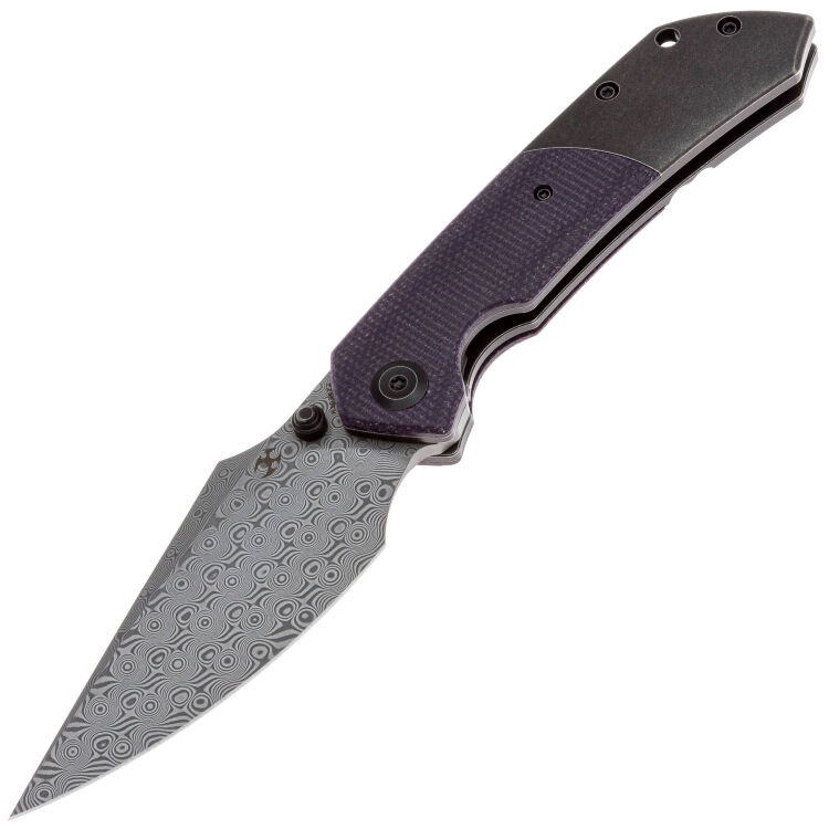 Нож Kansept Fenrir сталь Damascus рукоять Purple Micarta/Blackwash Titanium