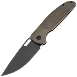Нож Artisan Cutlery Satyr blackwash сталь S90V рукоять Brown Titanium