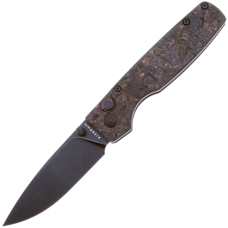 Нож Kizer Original blackwash сталь CPM-20CV рукоять Dark Matter Copper FatCarbon