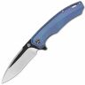 Нож QSP Woodpecker Black/Satin сталь M390 рукоять Blue Titanium (QS116-C II)