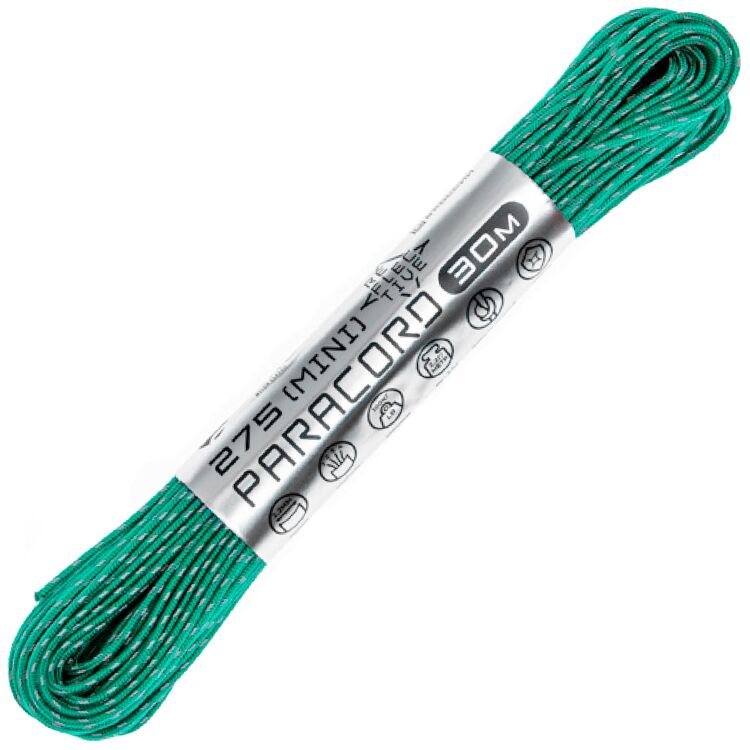 Паракорд CORD 275 световозвращающий Emerald green 30м