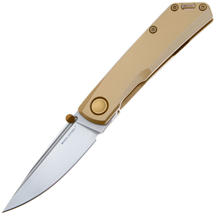 Нож Real Steel Luna ECO сталь K110 рукоять Gold Stainless Steel (7085)