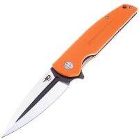 Нож Bestech Fin сталь 14C28N Black/Satin рукоять Orange G10 (BG34B-2)