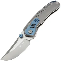 Нож Maxace BlackLight-02 сталь M390 рукоять Beadblast/Blue Titanium
