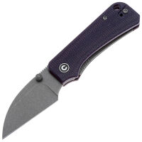 Нож CIVIVI Baby Banter Wharncliffe stonewash сталь Nitro-V рукоять Purple Canvas Micarta