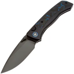Нож Remette Steed DLC сталь M390 рукоять Black Titanium/Black-Blue Carbon Fiber (RTWS-BL)