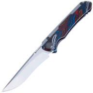 Нож Maxace Kestrel cталь M390 рукоять Damascus G10/Titanium/Grey spacer