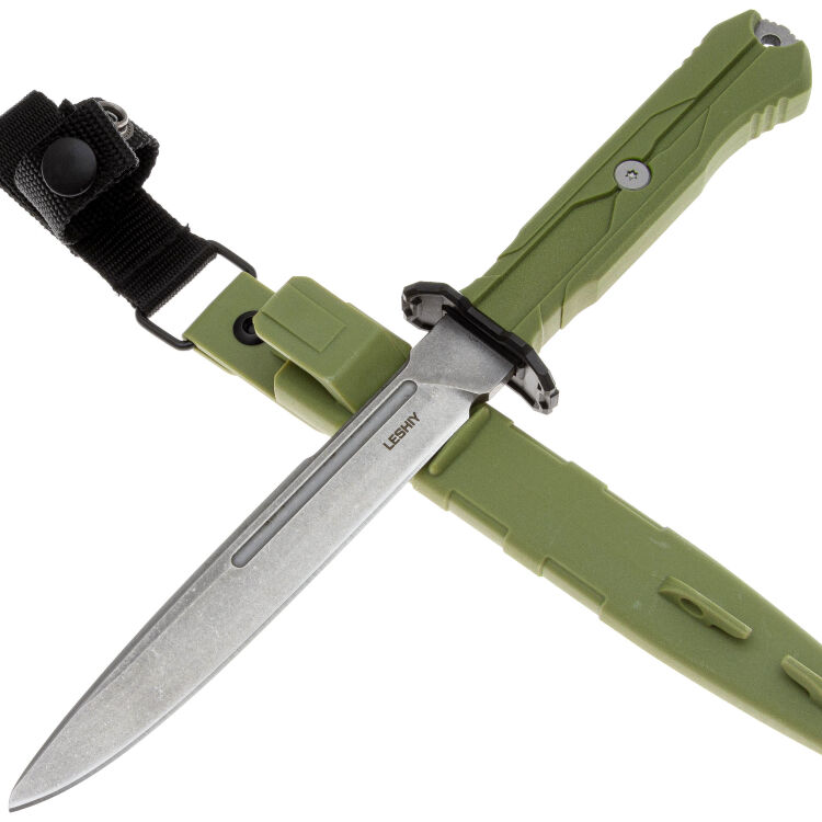 Нож Mr.Blade Leshiy stonewash сталь AUS-8 рукоять OD Green Elastron