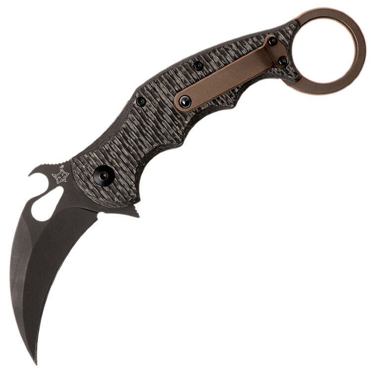 Нож FOX Karambit Black сталь Elmax рукоять CF/Bronze Ti (FX-599TiC)