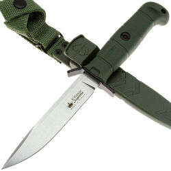 Нож Kizlyar Supreme Combat Stonweash сталь AUS-10Co рукоять Olive Kraton