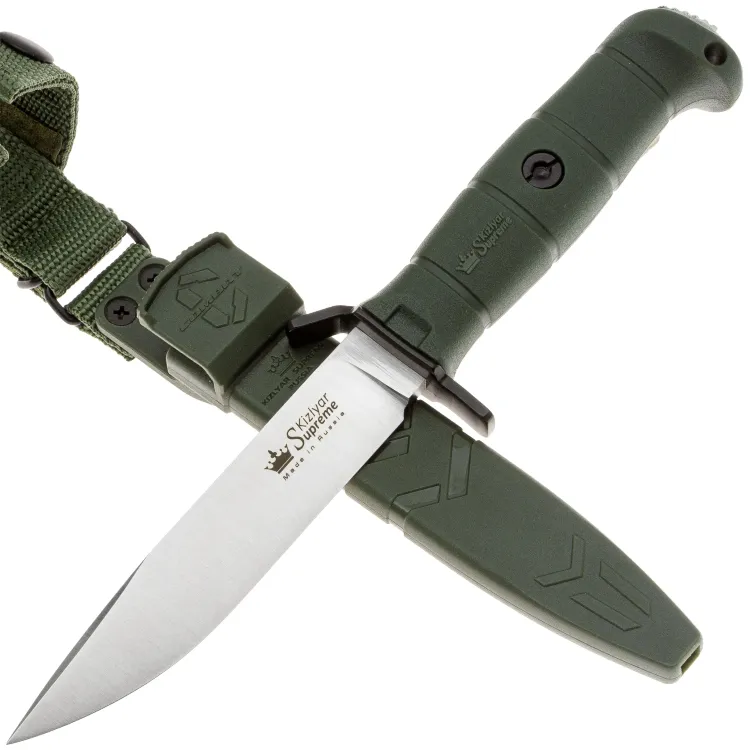Нож Kizlyar Supreme Combat Convex Satin сталь VG-10 рукоять Olive Kraton