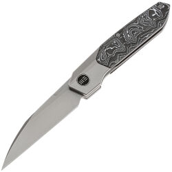 Нож WE Knife Brr15 stonewash сталь M390 рукоять Gray Titanium/Aluminum Foil CF (WE24007-2)
