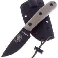 Нож ESEE 3 Modified Handle black cталь 1095 рукоять Green canvas micarta (Kydex)