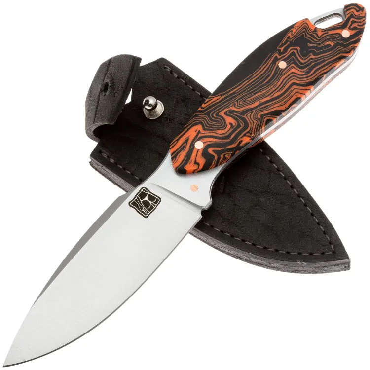 Нож Первый Цех Экстаз сталь VG-10 рукоять Микарта черно-оранжевая